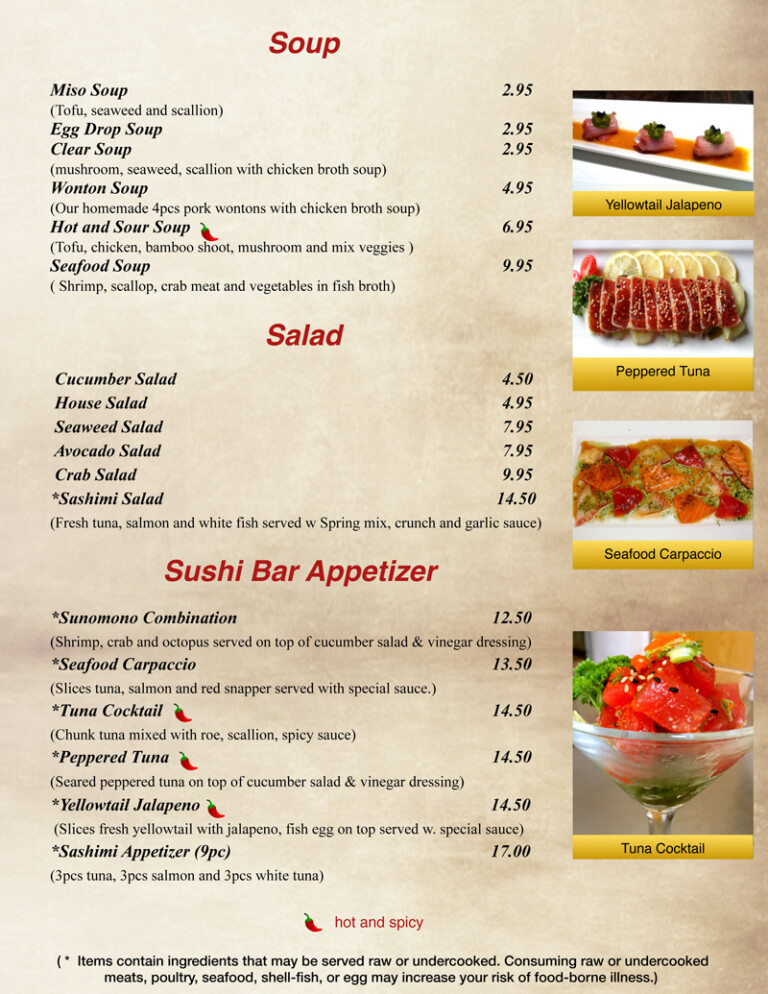 Sanya Menu – Sanya Sushi Bistro